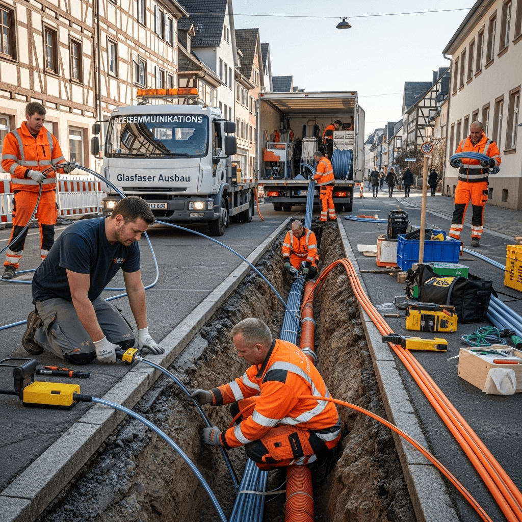 Aktueller Stand zum Glasfaser-Ausbau in Bensheim: schnelle Leitungen, kostenlose Hausanschlüsse und flächendeckendes Gigabit-Internet bis 2028.